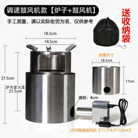 Portable Folding Wood Burning Stove with Fan for Outdoor Camping Picnic BBQ