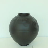 Danish Style Ceramic Wabi-Sabi Vase for Flower Arrangement, Japanese Minimalist Retro Decorative Moon Jar