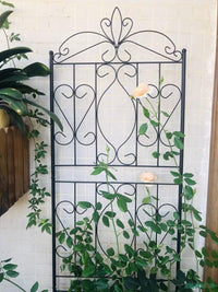 Iron Art Climbing Trellis with Base for Potted Plants, European Style Screen for Balcony & Indoor Use