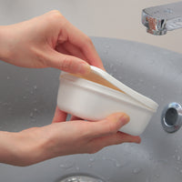 Japanese Imported Portable Soap Dish with Lid for Travel and Bathroom, Draining Design for Handmade Soap