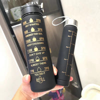 Matte Gradient Large Capacity Plastic Water Bottle Set with Straw for Sports and Travel