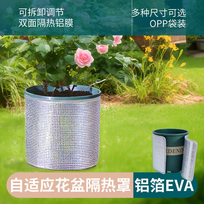 Insulated Plant Pot Covers with Elastic Band, Double-Sided Aluminum Foil for Sun Protection and Warmth