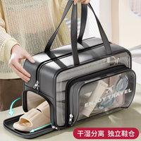 Large Capacity Wet Dry Separation Travel Toiletry Bag Waterproof Cosmetic Organizer with Handle