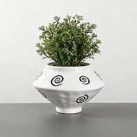 Luxury Ceramic Planter Pot for Indoor Plants, Diamond Pattern