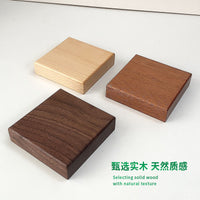 Wooden Display Base for Center Console, Round Walnut or Square Desktop Ornament Stand