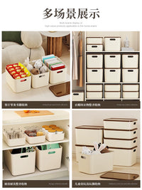 Desktop Storage Box with Lid, Rectangular Plastic Organizer for Snacks and Sundries, Home Storage Bin