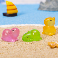 Luminous Capybara Micro Landscape Resin Ornament for Home Decor and DIY Crafts