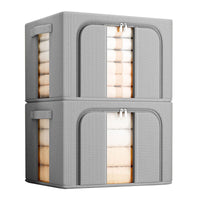 Extra Large Oxford Fabric Storage Box with Double Window, Foldable Clothes Organizer