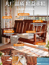 Indoor/Outdoor Wooden Swing Chair for Kids and Adults - Hanging Basket Design