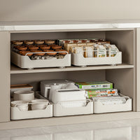 Pull-Out Under-Sink Cabinet Organizer with Deep Storage Basket for Kitchen Narrow Gaps