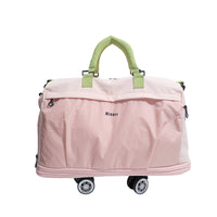 Foldable Wheeled Travel Duffel Bag with Detachable Spinner Wheels, Large Capacity Lightweight Luggage for Women