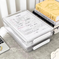 A4 Transparent Document Storage Box for Important Files, Household Certificates, and Test Papers