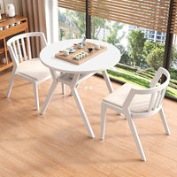 Balcony Bistro Set Solid Wood Round Table and 2 Chairs