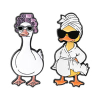 Funny Duck with Sunglasses Brooch Pin for Bags and Apparel