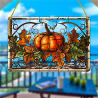 Halloween Pumpkin Acrylic Suncatcher Outdoor Window Decor Garden Home Ornament