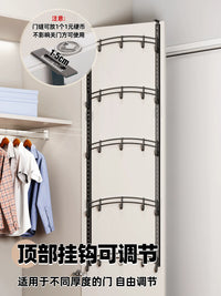 Over-the-Door Multi-Layer Hanger with Storage Baskets and Hooks for Clothes, Hats, Bags