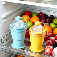 Foldable Ice Ball Maker Cup, Sealed Ice Cube Mold Water Bottle, DIY Ice Ball Portable Tumbler