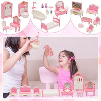 22-Piece 1:12 Scale Dollhouse Miniature Furniture Set for Bedroom, Living Room, Bathroom