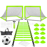 Portable Soccer Goal Set 6x4ft, Easy Assembly Fiberglass Pole Football Goal for Backyard Training
