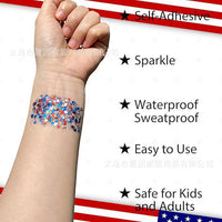 Mysense Red White Blue Body Glitter Stick for Independence Day Memorial Day Veterans Day