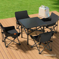Extra Thick Outdoor Folding Table and Chair Set, Moon Chair, Camping, Beach Folding Chair, Egg Roll Folding Table