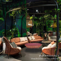 Nordic Outdoor Wicker Sofa Set for Patio, Garden, and Balcony - All-Weather Rattan Furniture