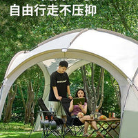 Outdoor Mongolian Yurt Silver Coated Dome Canopy Tent Sunscreen Rainproof Mosquito Net Car Tail Shelter