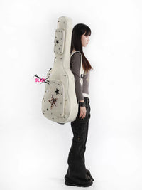 Leopard Star Pattern Padded Guitar Gig Bag for Acoustic Electric Bass Guitars 36-41 Inch