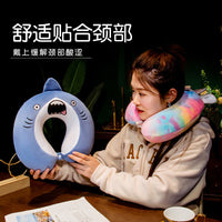Cartoon Animal U-Shaped Neck Pillow for Travel and Office Napping