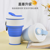 Portable Collapsible Silicone Coffee Cup with Lid - Travel Mug for Outdoor Activities