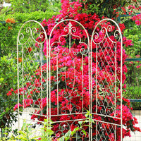 Distressed Iron Garden Trellis for Climbing Plants, Roses, and Clematis