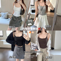 Women's Early Autumn Letter Print Camisole Backless Hollow Out Tank Top