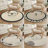 Round Area Rug for Bedroom, Living Room, Office Chair, Sofa, and Study - Non-Slip Floor Mat