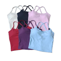 Women's Breathable Yoga Sports Bra Tank Top with Built-in Chest Pad for Running & Cycling