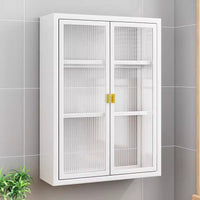 Wall-Mounted Bathroom Storage Cabinet, Waterproof Hanging Organizer with Towel Bar