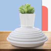 Round Plastic Plant Pot Saucer with Drainage Holes for Indoor Outdoor Use