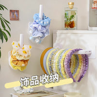 Hair Tie Headband Holder Wall Mounted Organizer Rack with Adhesive Hooks