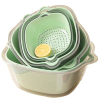 8-Piece Kitchen Strainer Bowl Set for Washing Vegetables, Fruits, and Rice