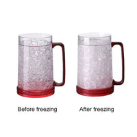 450ml Double Wall Freezer Beer Mug with Handle, Colorful Gel-Filled Chilling Cup