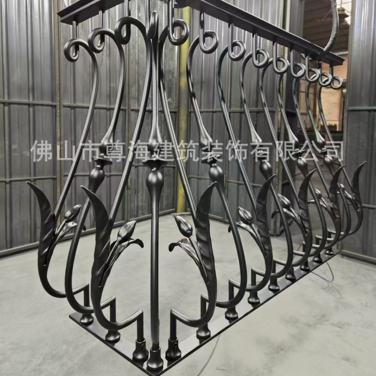 Custom Wrought Iron Outdoor/Indoor Balcony Railing, Galvanized Anti-Corrosion & Rust-Proof