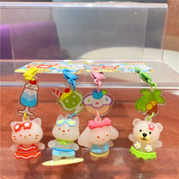 UV Color-Changing My Melody & KT Cat Keychain Set for Couples & Friends