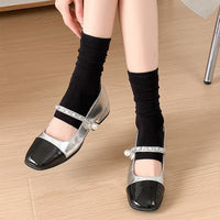 Ribbed Footless Leg Warmers for Women - Japanese Style Knit Boot Cuffs