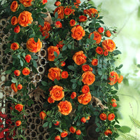 Artificial Tea Rose Vine Garland Fake Flower String for Wedding Home Decor Wall Decoration
