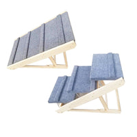 Adjustable Non-Slip Wooden Pet Ramp Foldable Ladder for Cats and Dogs Car Access Steps