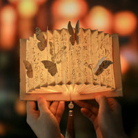 Chinese Style Butterfly Paper Carving Lamp DIY Desktop Ornament with Tassel