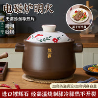 High-Temperature Ceramic Casserole Pot for Stews and Rice, Gas and Electric Stovetop Compatible