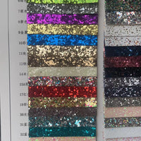 Glitter Sequin PU Leather Fabric for Christmas & New Year Decorations, Handbags, and Crafts