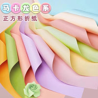 Macaron Origami Paper Square Colored Handmade Kindergarten A4 Red Black Cardboard Fun Creative Paper