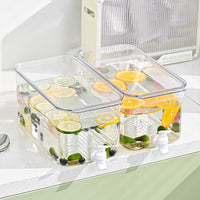 Large Capacity Cold Water Pitcher with Faucet for Refrigerator, Iced Beverage Dispenser, Outdoor Fruit and Vegetable Container