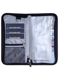 RFID Blocking Travel Wallet with Passport Holder and Card Slots